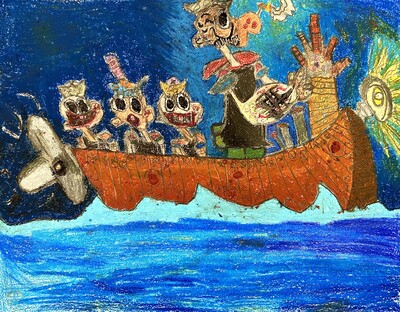 A photograph of Popeye Crossing The Atlantic