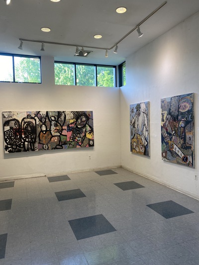 Installation view of Sheldon/Plankton Stealing The Secret Formula